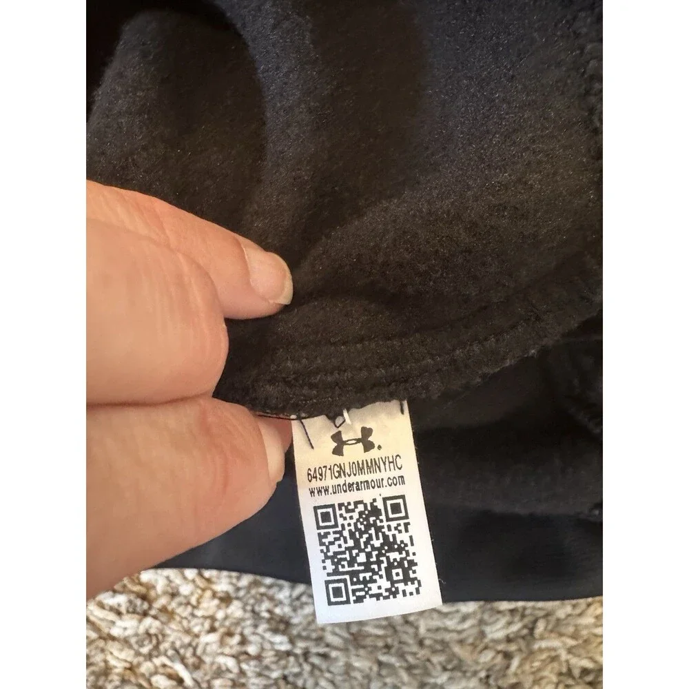 Under Armour Hoodie Youth XL YXL Black Pink Purple Logo Fleece Pullover